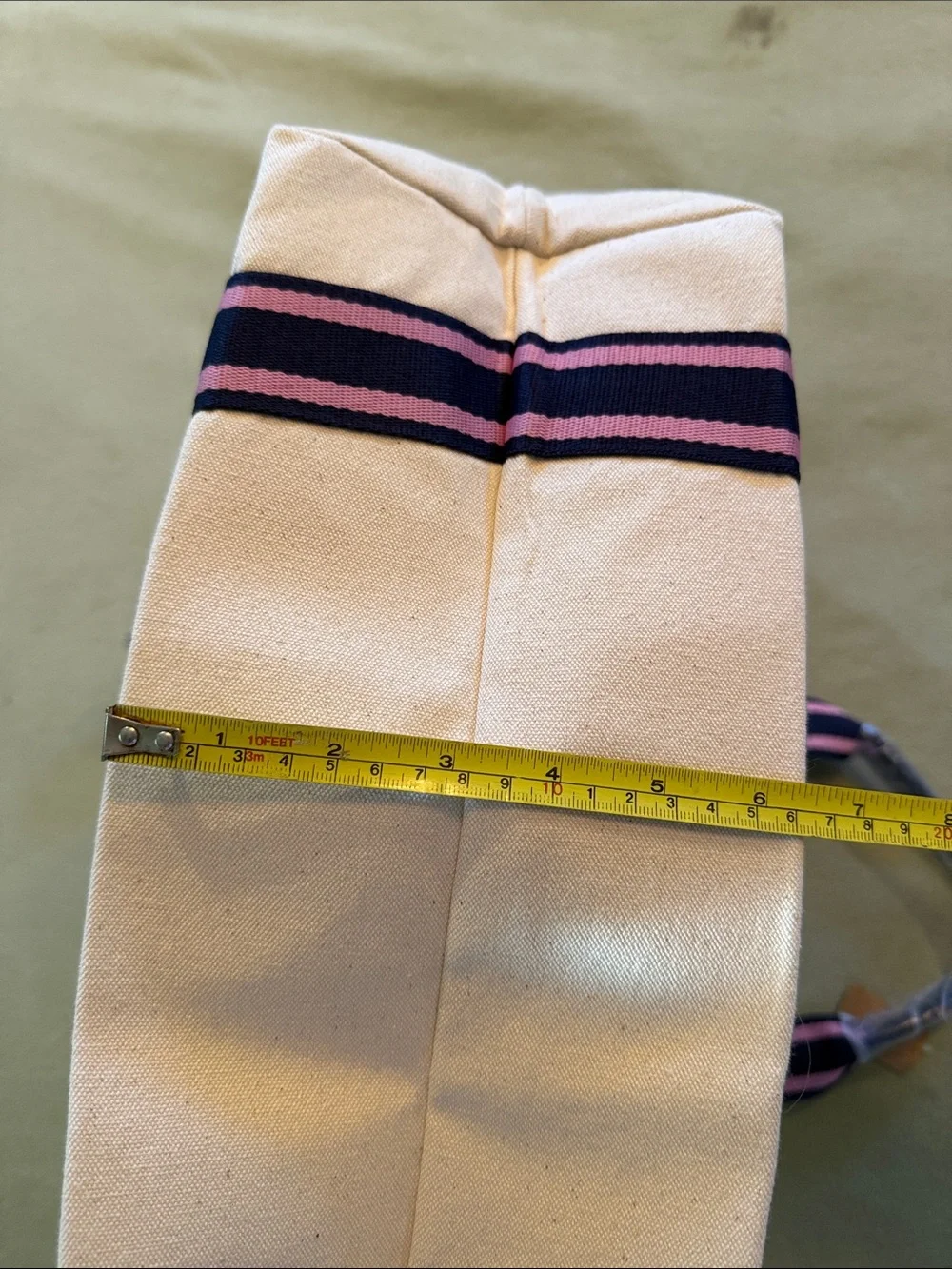 PINK Victoria's Secret Cream Canvas Tote with Pink & Black Straps